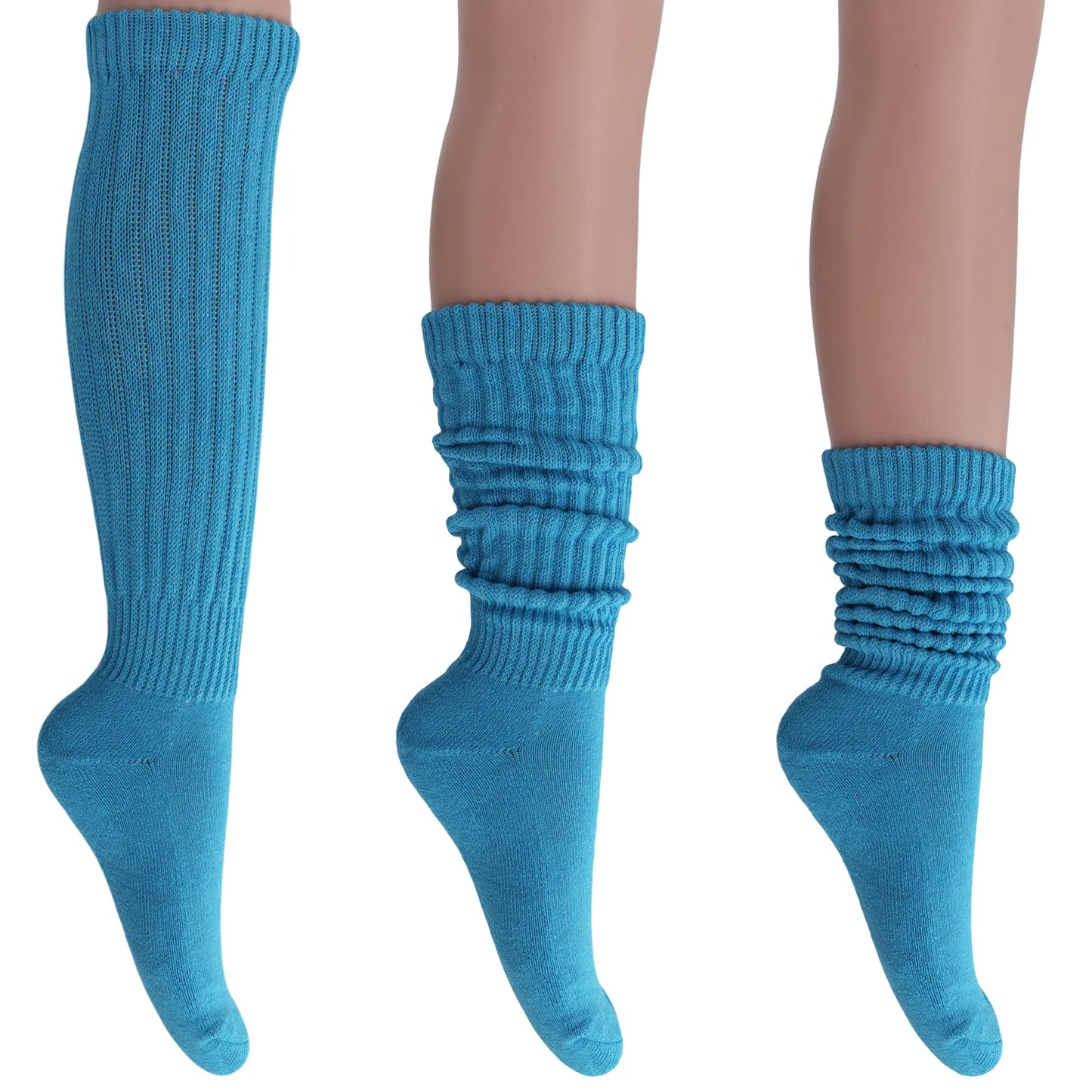 Women'S Extra Long Heavy Slouch Socks – 6 Pairs, Size 9-11 | Soft Cotton, Retro & Versatile