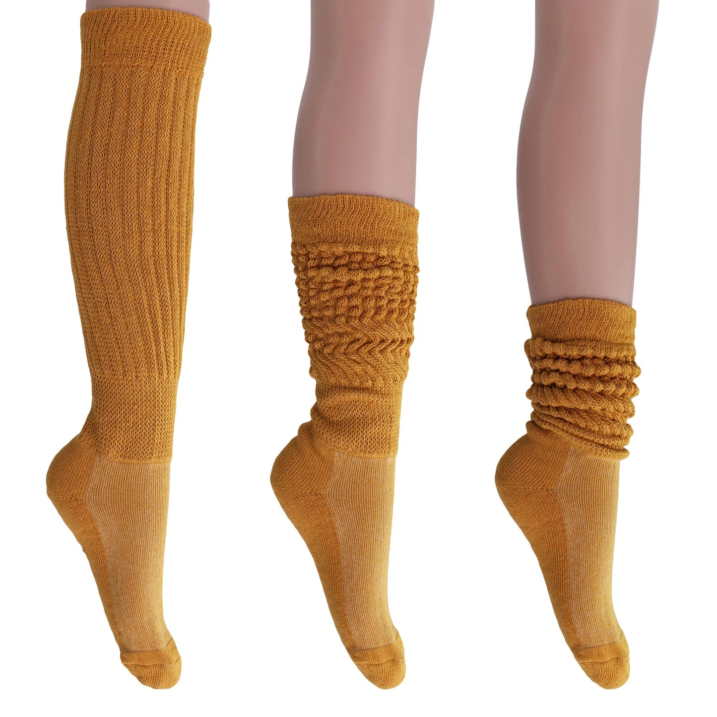 Women'S Extra Long Heavy Slouch Socks – 6 Pairs, Size 9-11 | Soft Cotton, Retro & Versatile