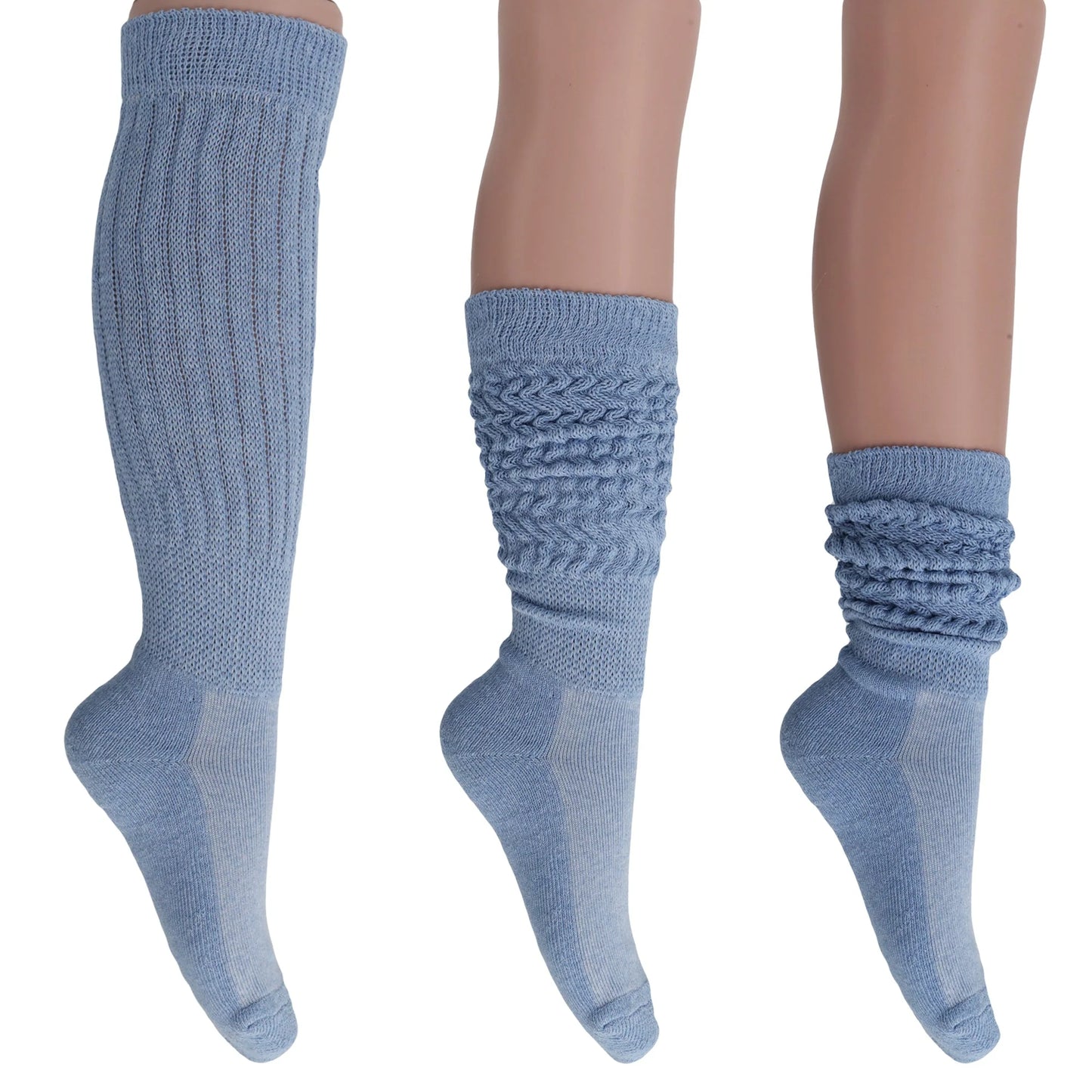 Women'S Extra Long Heavy Slouch Socks – 6 Pairs, Size 9-11 | Soft Cotton, Retro & Versatile