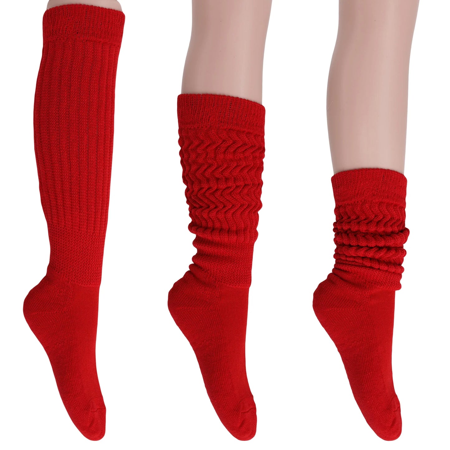 Women'S Extra Long Heavy Slouch Socks – 6 Pairs, Size 9-11 | Soft Cotton, Retro & Versatile