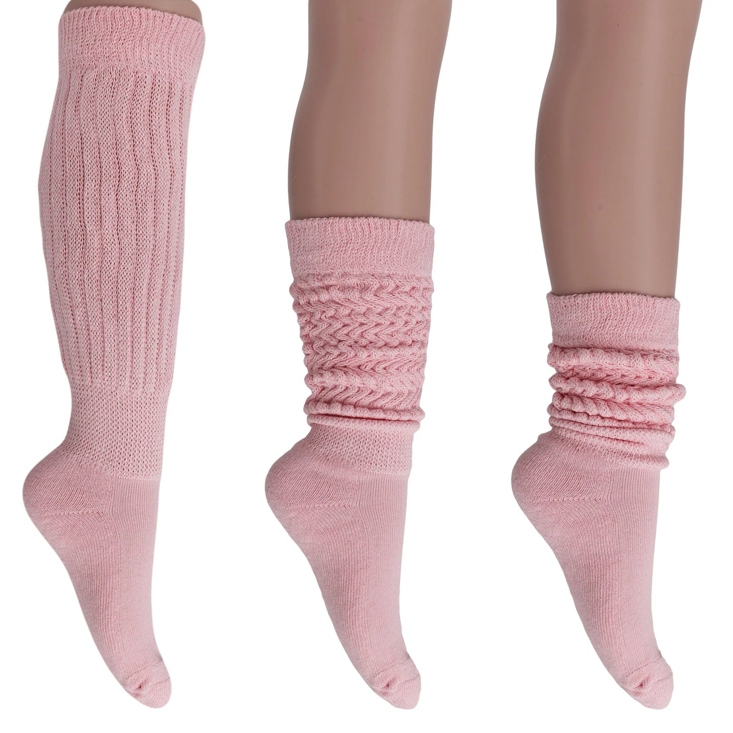 Women'S Extra Long Heavy Slouch Socks – 6 Pairs, Size 9-11 | Soft Cotton, Retro & Versatile
