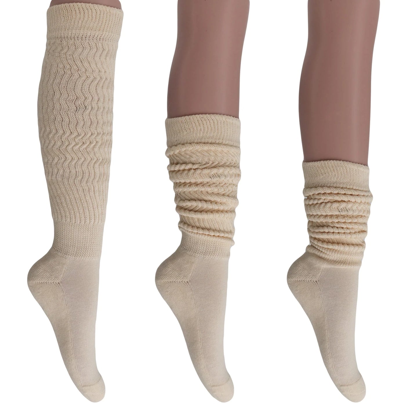 Women'S Extra Long Heavy Slouch Socks – 6 Pairs, Size 9-11 | Soft Cotton, Retro & Versatile